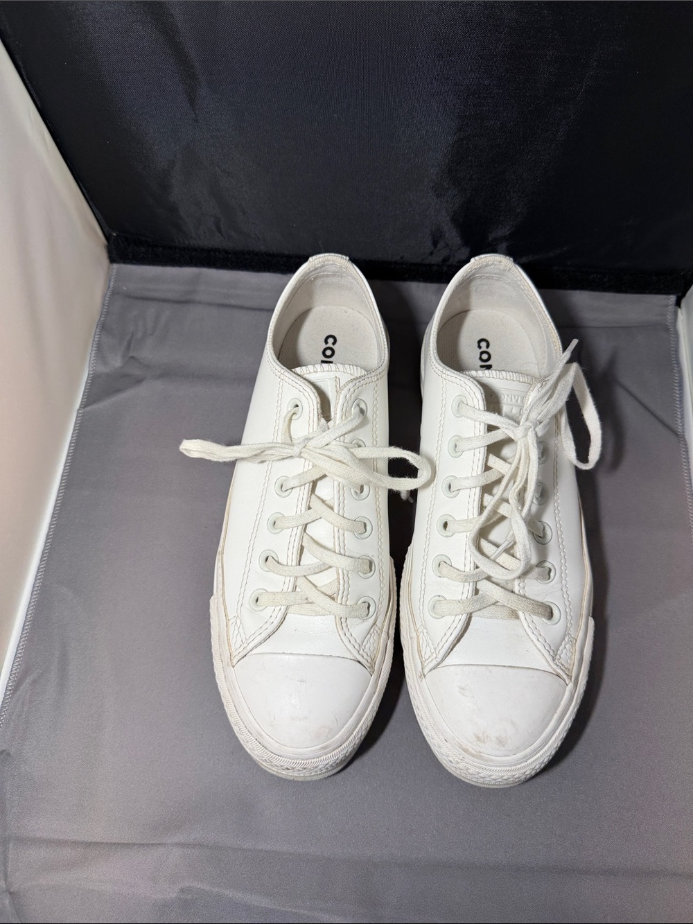 Leather White Low-Top converse Women's Sneakers elevated